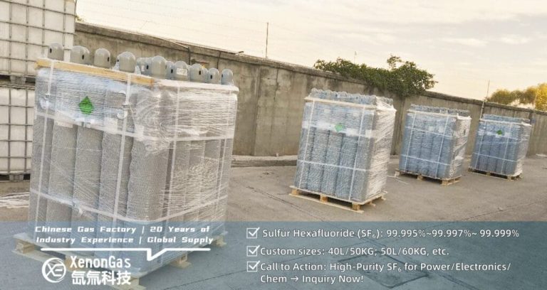Sulfur Hexafluoride (SF6):99.995%~99.997%~99.999% Custom sizes: 40L/50KG; 50L/60KG, etc.